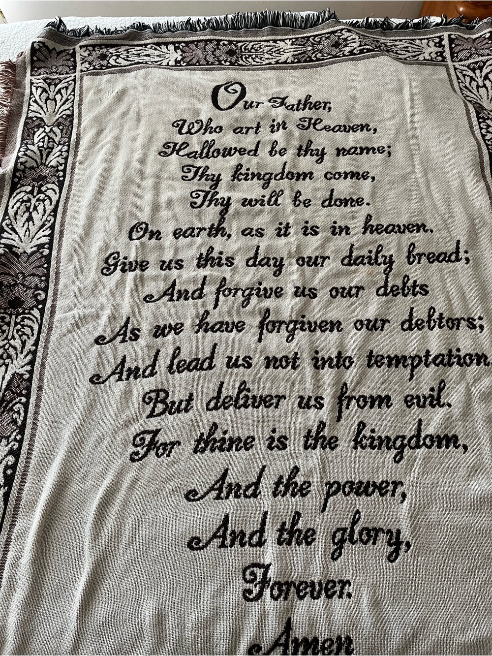 The Lord’s Prayer Tapestry Blanket Throw 50 X 60